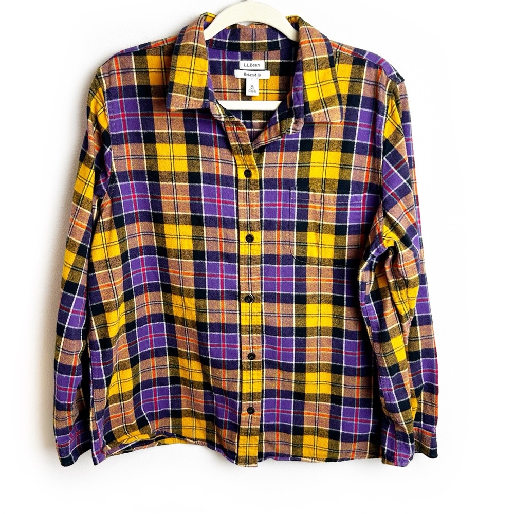 L.L. Bean Women's Scotch Plaid flannel shirt tartan pattern size: M/L - Picture 1 of 7
